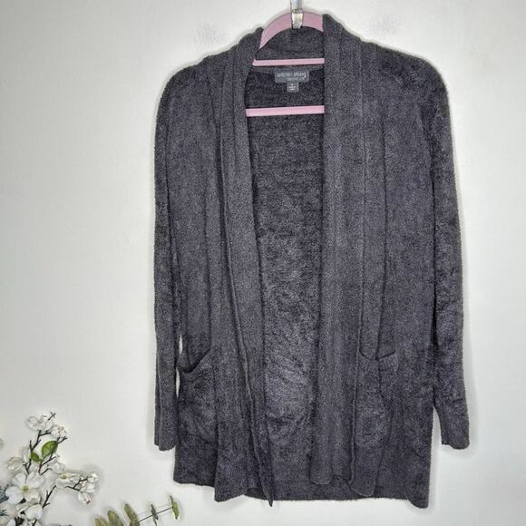BAREFOOT DREAMS Cozy Chic Light Cardigan Carbon Gray Brown Sz S {2C24} - Picture 2 of 5